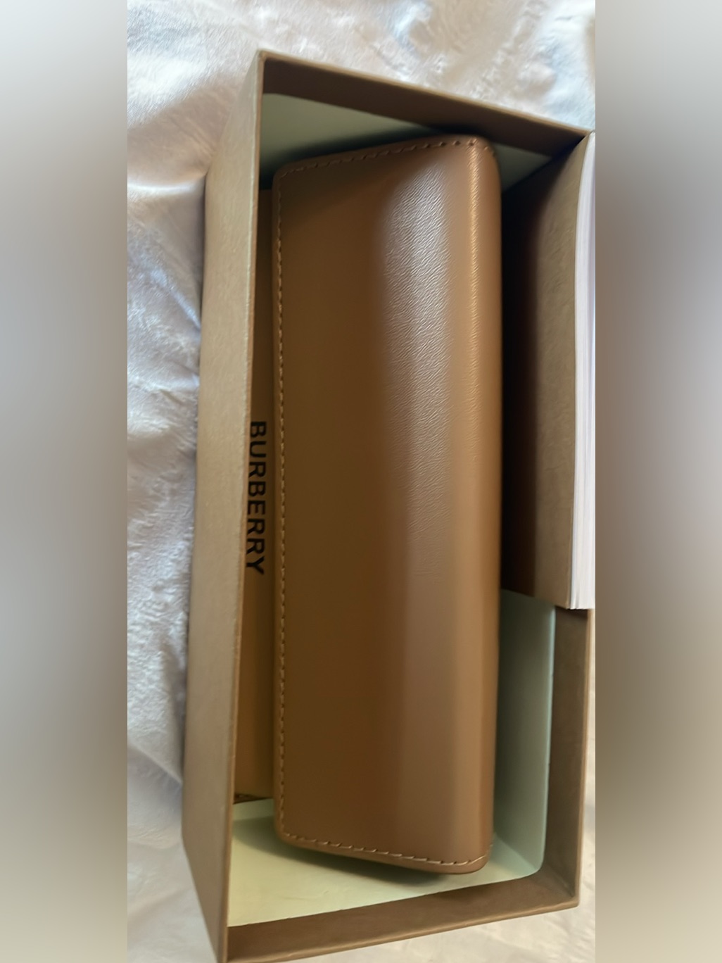 Burberry Tan/Brown Leather Sunglasses Case